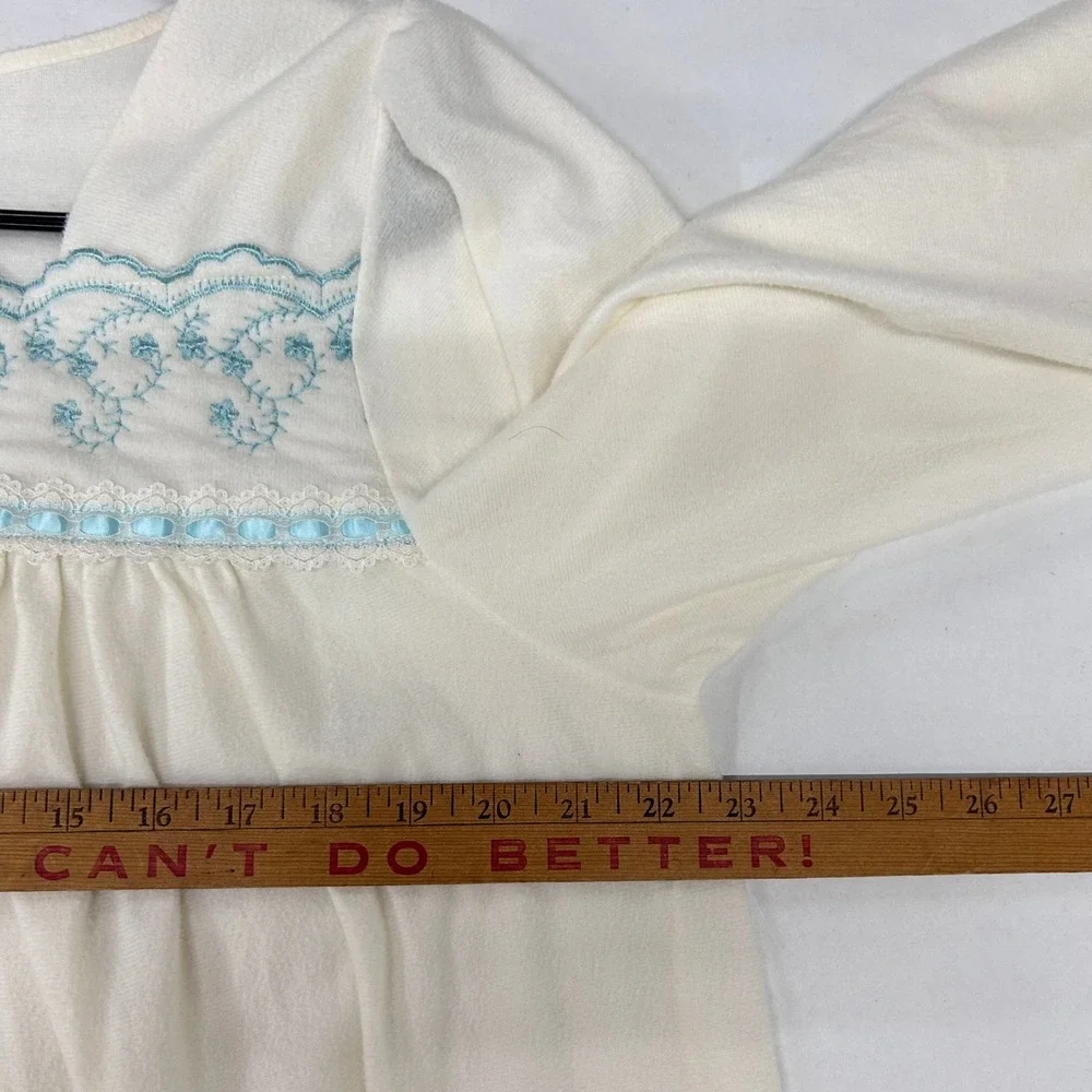 Vintage Nightgown 1X Embroidered Lace Ribbon Babydoll Coquette Granny Sears